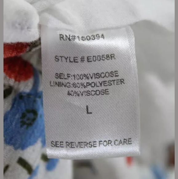 ECRU WHITE BLUE RED flower FLORAL ROMPER Sz LARGE - Picture 5 of 6